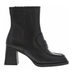 Bottines noires � talon bottier noir et fermeture � zip lat�ral