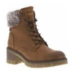 Bottines femme - tom tailor - cognac - talon dcroch moyen - zip latral et lacets ronds