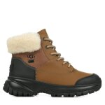 Bottines femme - ugg - yose fluff v2 - impermable - marron - cuir - lacets