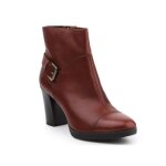 Bottines geox d raphal mid a - marron - femme - lacets - carr - cuir - talon 5