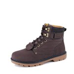 Bottine haute - aide bottes 46 - marron - cuir - homme
