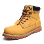 Bottine homme - aide faible - cuir - jaune - sangles �lastiques