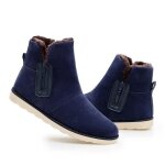 Bottines homme bleu grande taille - funmoon - loafer - tige pu - semelle caoutchouc - doublure coton