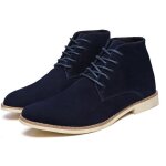 Bottine homme en cuir - aide faible - bleu - marque de qualit