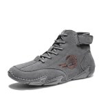 Bottines homme en cuir respirant et antidrapant - marque - modle - couleur gris - talon plat 2cm