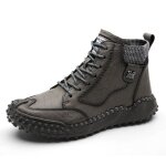 Bottine homme en cuir gris - respirante et anti - drapante