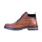 Bottine homme cuir redskins equilibre - cognac noir - lacets plats