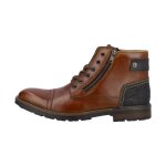 Bottine homme en cuir rieker clemont - marron - hauteur de la tige moyenne - fermeture  lacets / zip ...