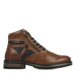 Bottines homme en cuir de vachette redskins eternel - noir - talon plat - lacets et zip