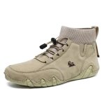 Bottines homme - exterieur respirante - casual boots - microfibre antidrapant confortable - kaki