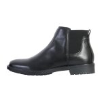 Bottine homme geox kapsian - cuir noir - talon plat - fermeture lastique