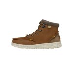 Bottines homme hey dude bradley en cuir marron - hauteur de tige haute - fermeture  lacets