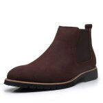 Bottines homme - marron - style loisirs - couture - lacets - crote de cuir
