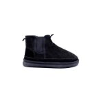 Bottines - homme - noir - fourrées - confortables - talon 4cm Bottines - homme - noir - fourrées - confortables - talon 4cm
