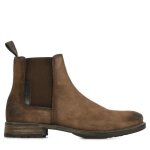 Bottines homme redskins neurone - cuir sude - talon 2cm - taupe / marron