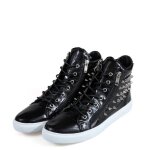 Bottines hommes rivets hautes chaussures - funmoon - noir - lacets