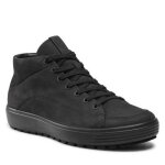 Bottines pour homme - ecco - soft 7 tred noir - hauteur de tige moyenne - talon plat - lacets