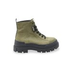 Bottines - kaporal - vert - coton biologique - semelle plateau - lacets brillants Bottines - kaporal - vert - coton biologique - semelle plateau - lacets brillants
