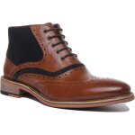 Bottines  lacets en daim pour hommes justinreess hawkin - brun bleu - cuir - brogue