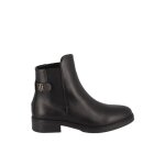 Bottines - tommy hilfiger - logo m�tallique - cuir - noir - femme
