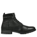 Bottines montantes en cuir redskins spicy - homme - fermeture  lacets et zip - noir