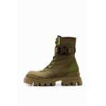 Bottines montantes femme desigual - style militaire - nylon technique - semelle crant�e - couleur beige ...