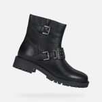 Bottines motardes geox d hoara pour femme - noir - confortables et respirantes