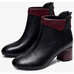 Bottines noires grande taille pour femme - lacets - talon plat - automne / hiver 2021