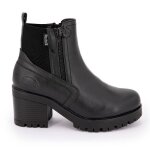 Bottines noires à talon crantées zip sur le côté élastiquées en arrière femme dockers by gerli Bottines noires à talon crantées zip sur le côté élastiquées en arrière femme dockers by gerli