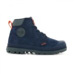 Bottines palladium hi cuff wp oz v - homme - bleu - haute - lacets - textile