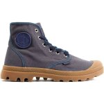 Bottines palladium pampa hi - mood indigo / mid gum - 42 - homme - textile - bleu - haute - lacets