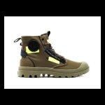 Bottines pampa hi re - craft - palladium - olive night - homme - textile - chaussure recycle