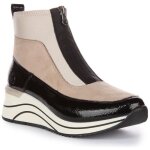 Bottines � plateforme remonte dot71 pour femmes en beige avec fermeture �clair sur le devant