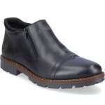 Bottines rieker 12194 - 00 noir homme - cuir - plat - moyenne - lacets