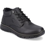 Bottines rieker b5601 - 00 noir chaussures homme - cuir - talon plat - hauteur de la tige moyenne