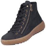 Bottines femme rieker z6610 - 00 - noir - synth�tique - zip - talon compens�