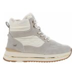 Bottines semi - compenses mustang femme - blanc - lacets - talon 4cm