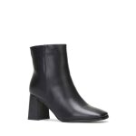 Bottines en simili � bout et talon carr�s. pour femme - bottines - la modeuse