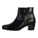 Bottines  talon cuir gabor nappa roma - noir - lacets - large - femme