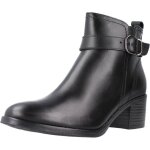 Bottines � talon - tamaris - femme - cuir noir - talon large 5 cm - fermeture zip