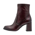Bottine � talon - tamaris - bordeau vernis - fermeture � zip - talon large - femme