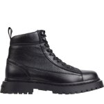 Bottines tommy jeans warm lining boot - homme - noir - tige moyenne - lacets
