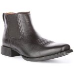 Bottines western ariat booker ultra en cuir pour hommes - noir - a lastique - talon carr