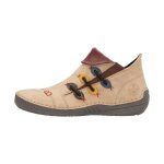 Bottine  zip rieker kalpi - beige - femme - haute - plat - cuir