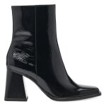Bottine  zip - tamaris - 2532841 - talon bloc - vernis - bout carr - noir