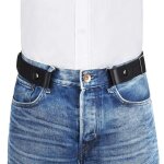 Ceinture sans boucle - a6wy1 - noir - lastique - rglable en largeur - femme