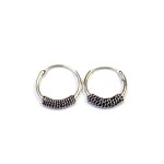 Boucles doreilles cr�oles de bali en argent 925 diam�tre 12mm - a - rc005432