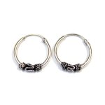 Boucles doreilles cr�oles de bali en argent 925 diam�tre 15mm - c - rc005443