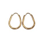 Boucles doreilles cr�oles ovales cisel�es plaqu� or 18mmx25mm - rc005492