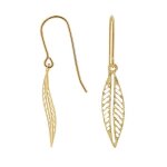 Boucles doreilles dormeuses feuilles or jaune - latelier dazur - femme - hauteur 3cm - poids 0. 55gr